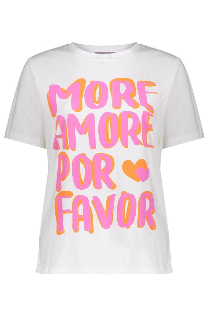 T SHIRT AMORE 52040 70 WHITE/PINK/ORANGE